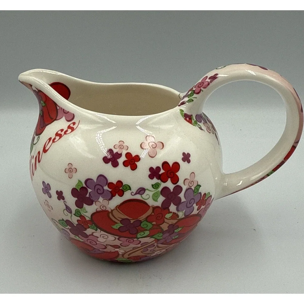 RED‎ HAT Society Paul Cardew 2004 Pink Chintz Floral Red Purple Creamer